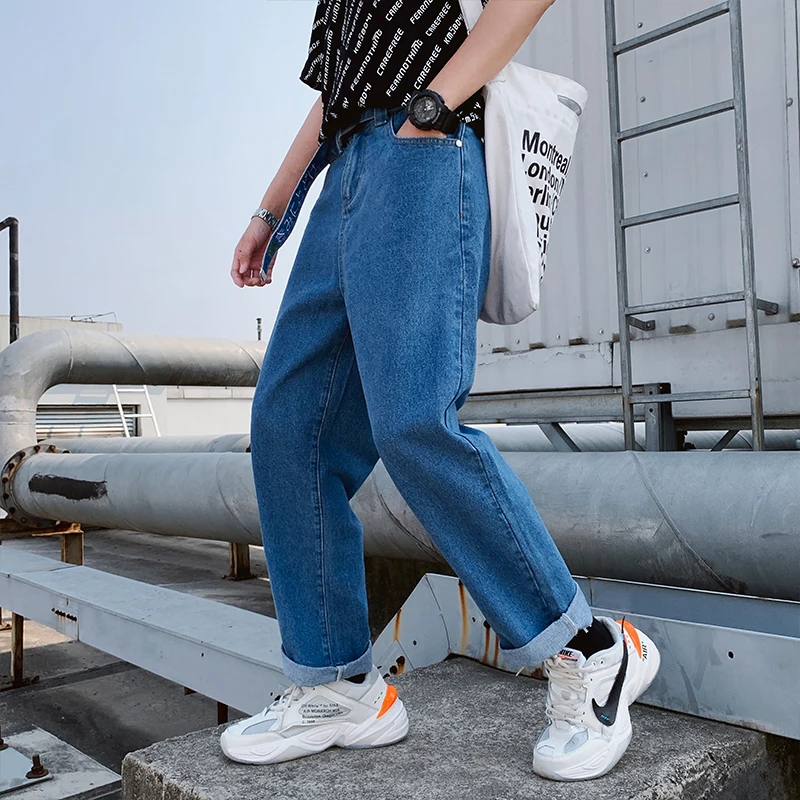 Grapefruit beauty Official Store2019 Summer New Men's Thin Light Jeans Casual loose Blue Trousers Male Brand pants | Мужская одежда