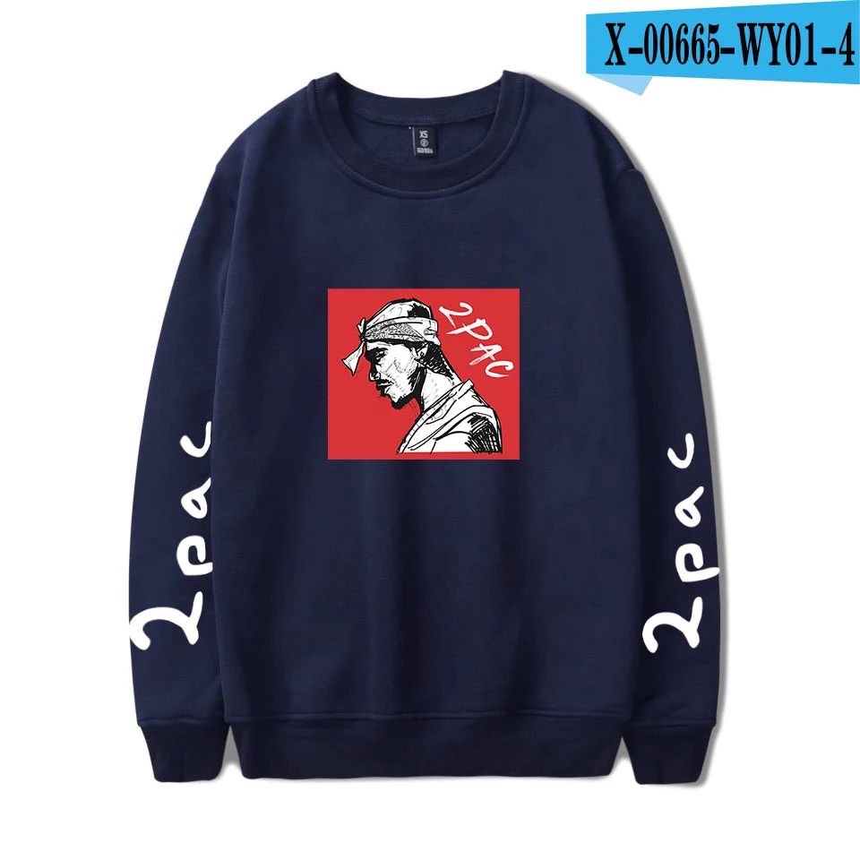 2Pac Харадзюку Модис монолитная Толстовка для мужчин и женщин хип-хоп новые модные женские толстовки знаменитая одежда Kpop - Цвет: navy