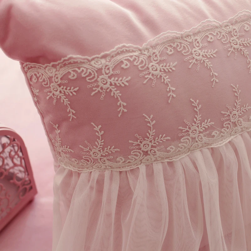 Розовая кружевная прекрасная наволочка принцессы в Корейском стиле для дивана