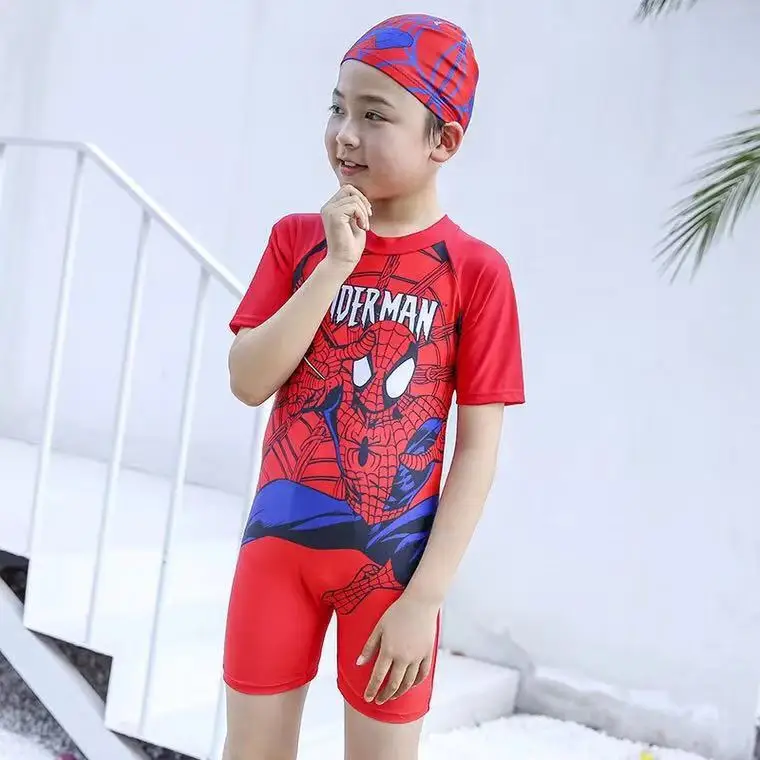 Цельный купальник 2019 для маленьких мальчиков с коротким рукавом полосатые