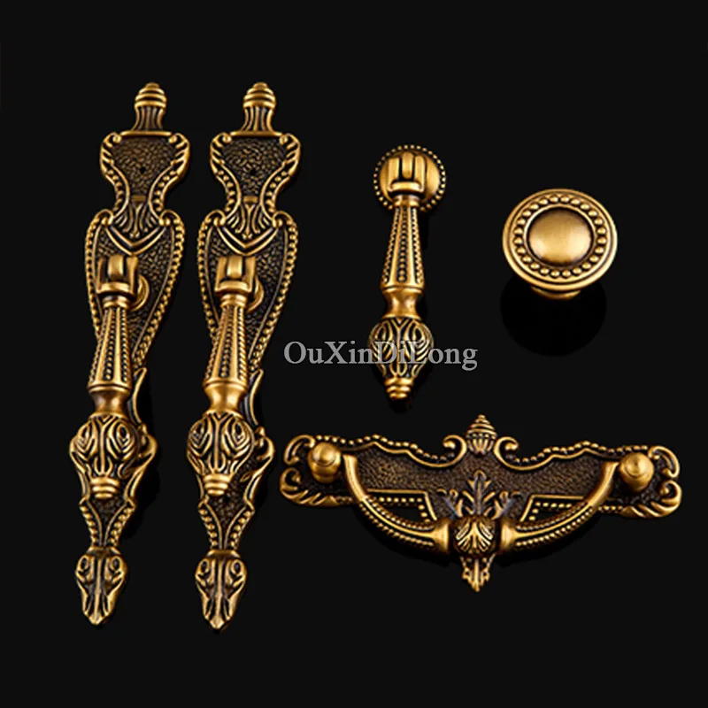 Высокое качество 10 шт. латунная Мебельная ручка европейская антикварная мебель