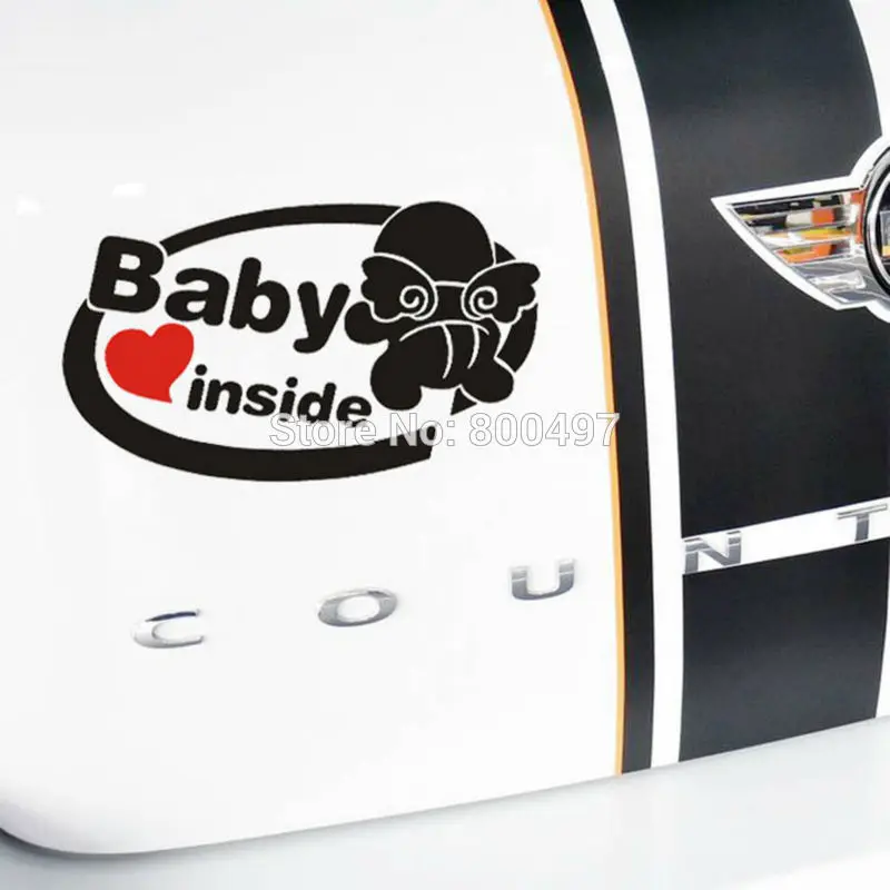 10 x Newest Design Funny Car Sticker Intel Style Baby Inside Decal for Toyota Chevrolet Volkswagen Tesla Honda Hyundai Kia Lada |