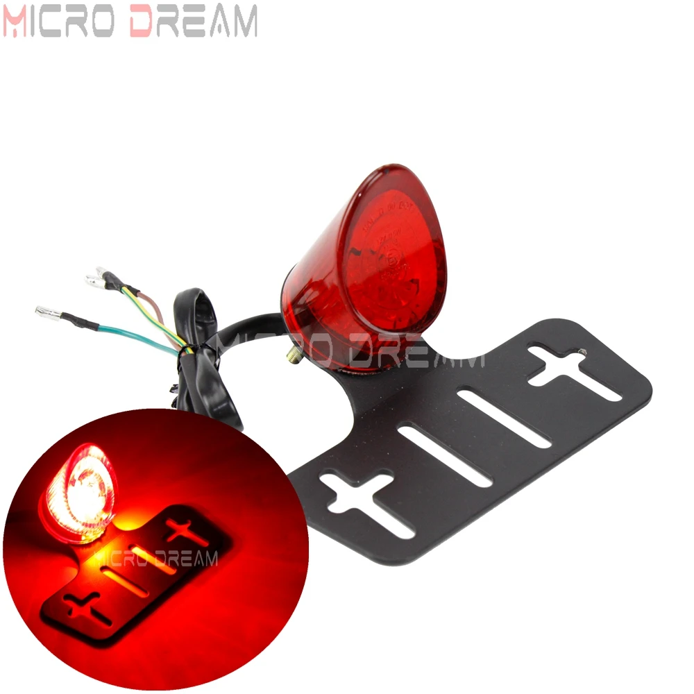 Мотоцикл красный задний фонарь w/Кронштейн номерного знака универсальный для Yamaha