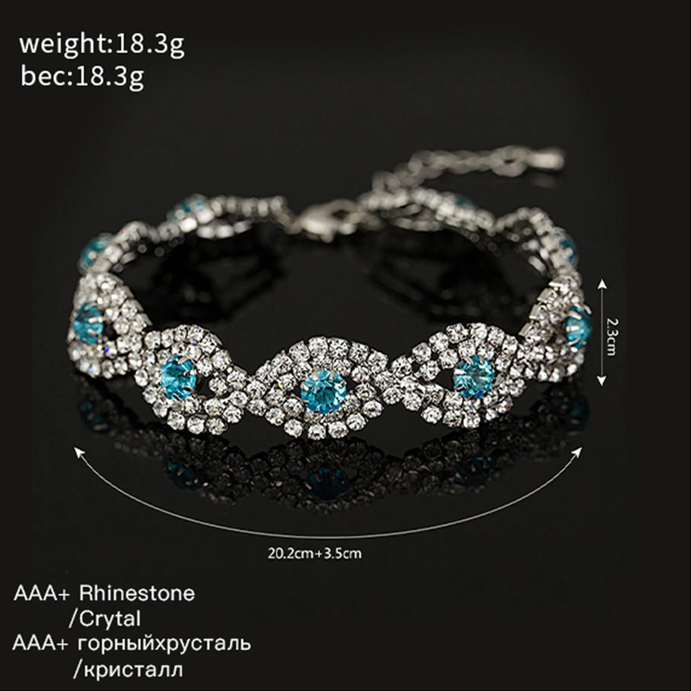 Wholesale Gold &amp sliver Color plated Rhinestone Crystal String Charms Chain Link Bracelet for women B013 | Украшения и