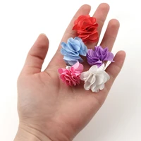 100pcs mixed color handmade silk satin flower tassel pendants fit various jewelry making findings earring accessories