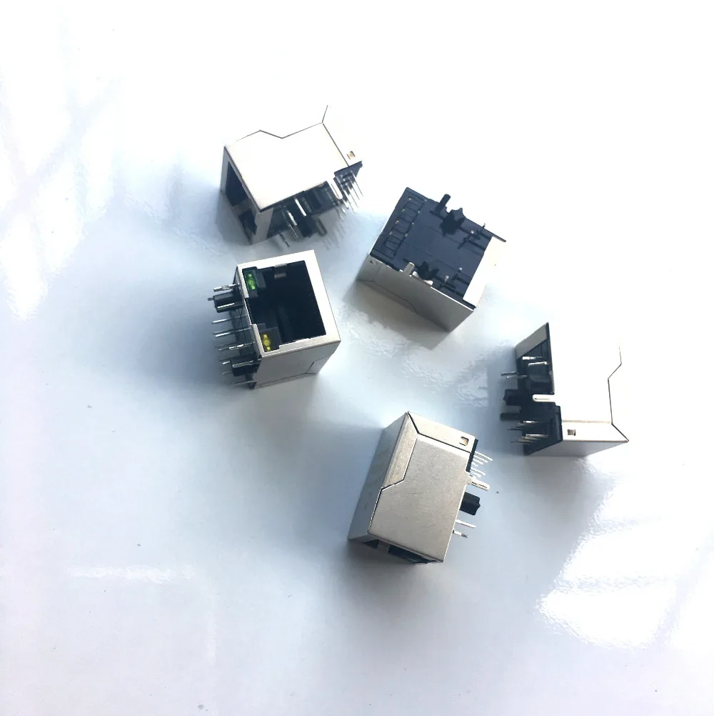 1000 шт. RJ45 Ethernet разъем с трансформатором и светодиодный гнездо PCB Модульные