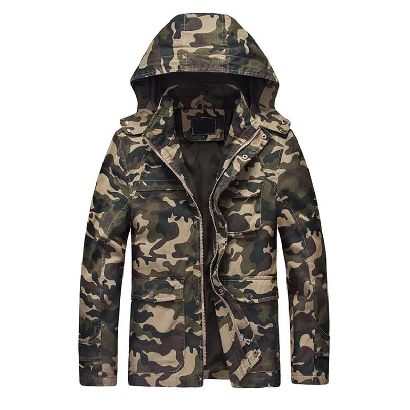 

Spring and autumn new men's camouflage jacket military hooded jacket Casual windproof coat