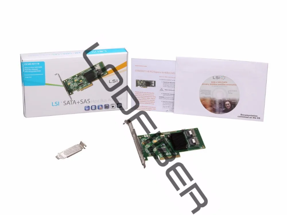 LODFIBER для LSI Logic LSI00194 MegaRAID SAS 9211 8i 8 портов 256 Мб 6 ГБ/сек. одиночная карта