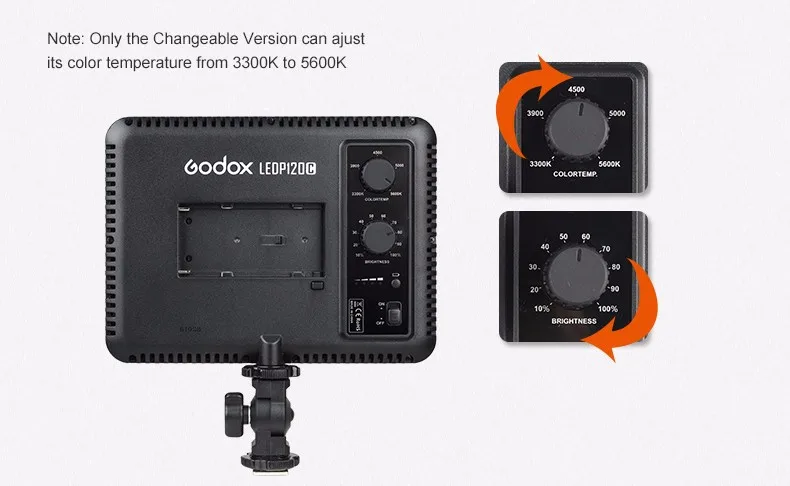 GODOX ультра тонкий светодиодный видео светильник светодиодный P120C Студия Непрерывная Светодиодная лампа для освещения видео с панелью для камеры DV видеокамеры 3300K~ 5600K