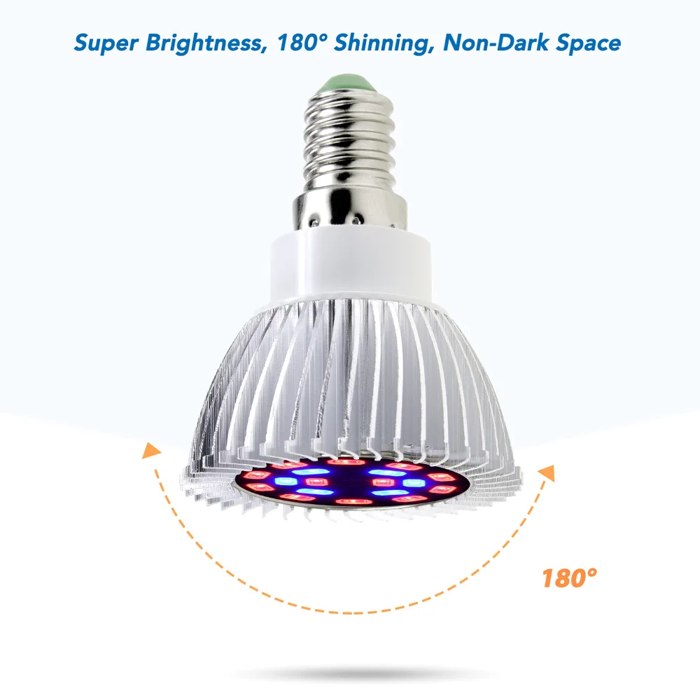 Крытый светодиодные рассады E14 Full Spectrum Led 220 V Phytolamp E27 Гидропоника с увеличительным