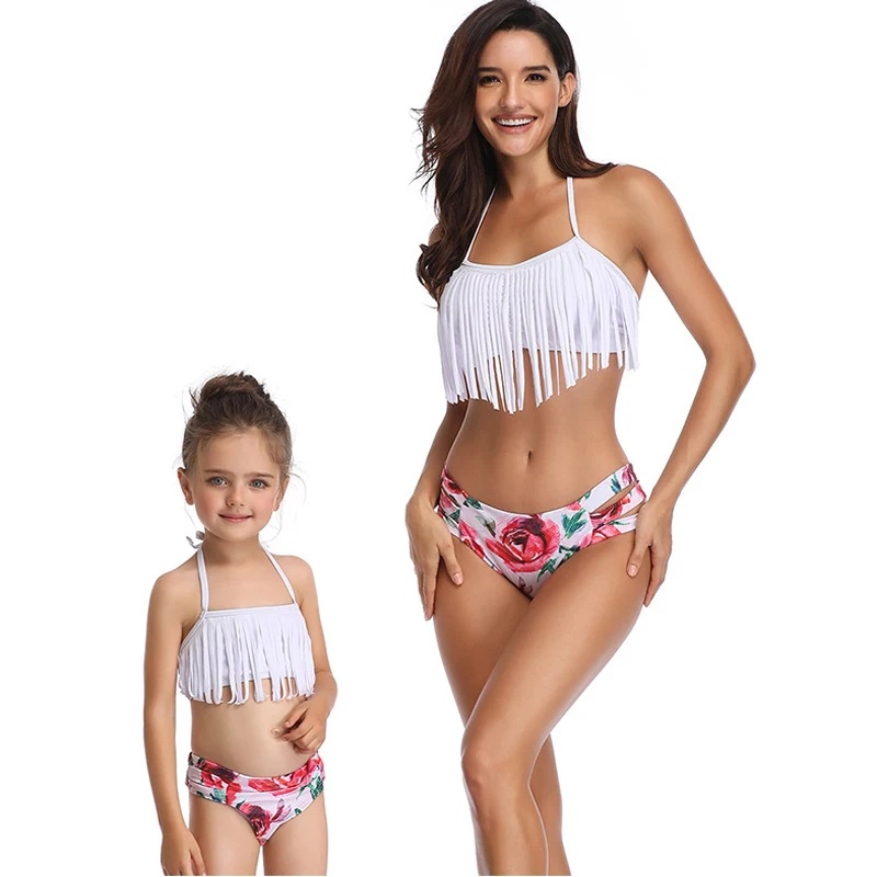 2019 Для мамы и дочки купальник mommy and me Купальники бикини Одежда для всей семьи мам