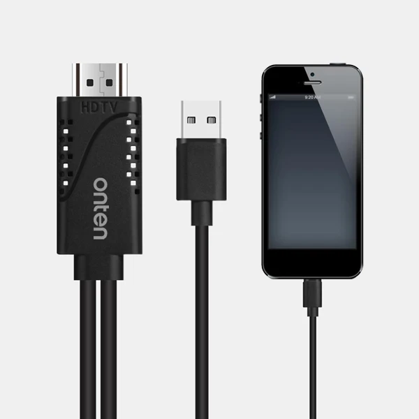 Black with Logo USB к HDMI конвертер для Apple Lightning к HDMI MirrorCast кабель для iPhone X 8 7 6 S 5 iPad Pro Air HDMI tv Цифровой AV адаптер - Цвет: Black with Logo