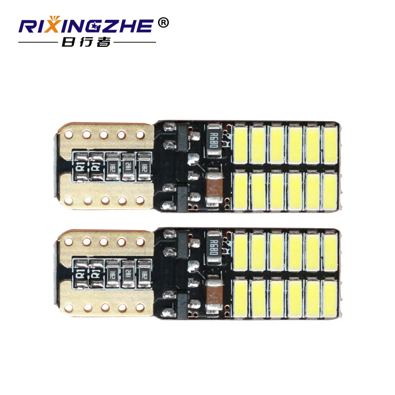 Светодиод RXZ 100pcs без ошибок T10 W5W 4014 24SMD светодисветодиодный для фотоэлементов