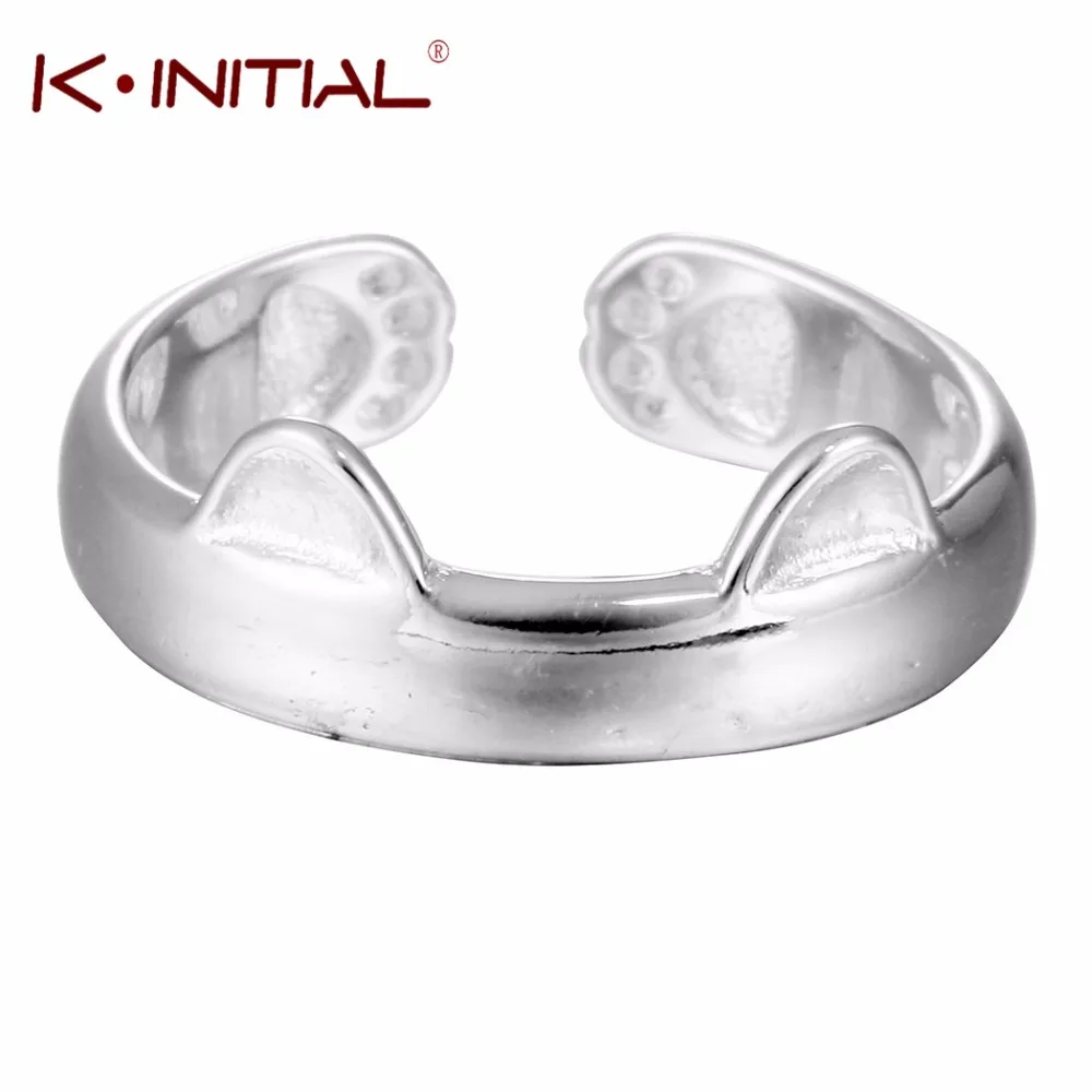 Kinitial серебряные кошачьи уши кольцо крошечные медведи ухо Midi Finger Boho для женщин