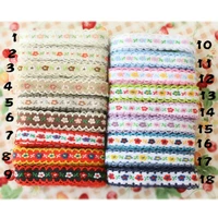 12 in 12mm 20yardlots single face flower jacquard weave ribbon 18 colours small ears lace