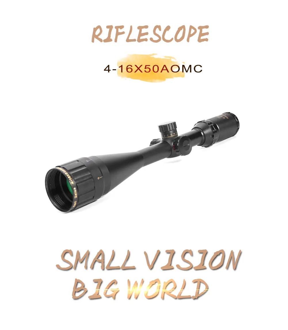 4-16X50AOMC Tratical охотничьи прицелы красный зеленый Mil точечный прицел дальний охотничий прицел для воздушного ружья страйкбола охота