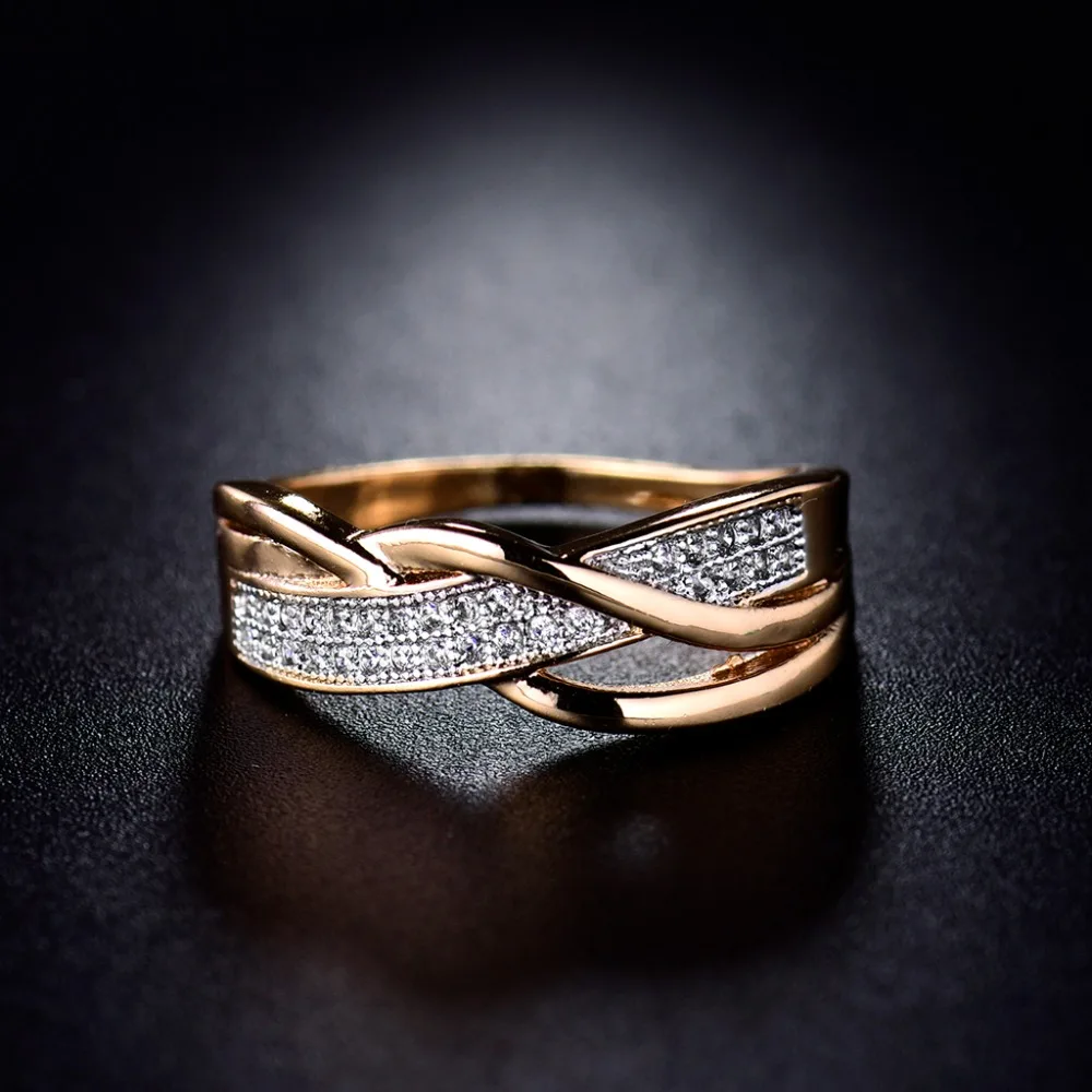 Женское кольцо на палец XIAGAO Золотое золотого цвета с фианитом AAA XGR247|rings for women|ring