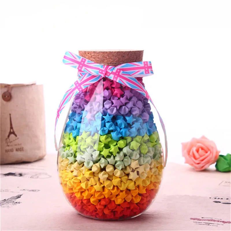 11 цветов ручная работа оригами Счастливая звезда бумажные полоски радужные