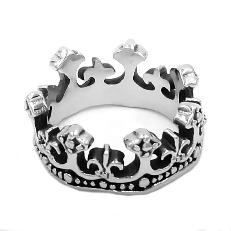 Кольцо королевской короны из нержавеющей стали 316 классическое винтажное