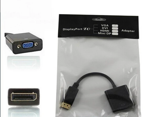 100 шт. Thunderbolt DisplayPort DP to VGA кабель конвертер Папа мама адаптер для ноутбука