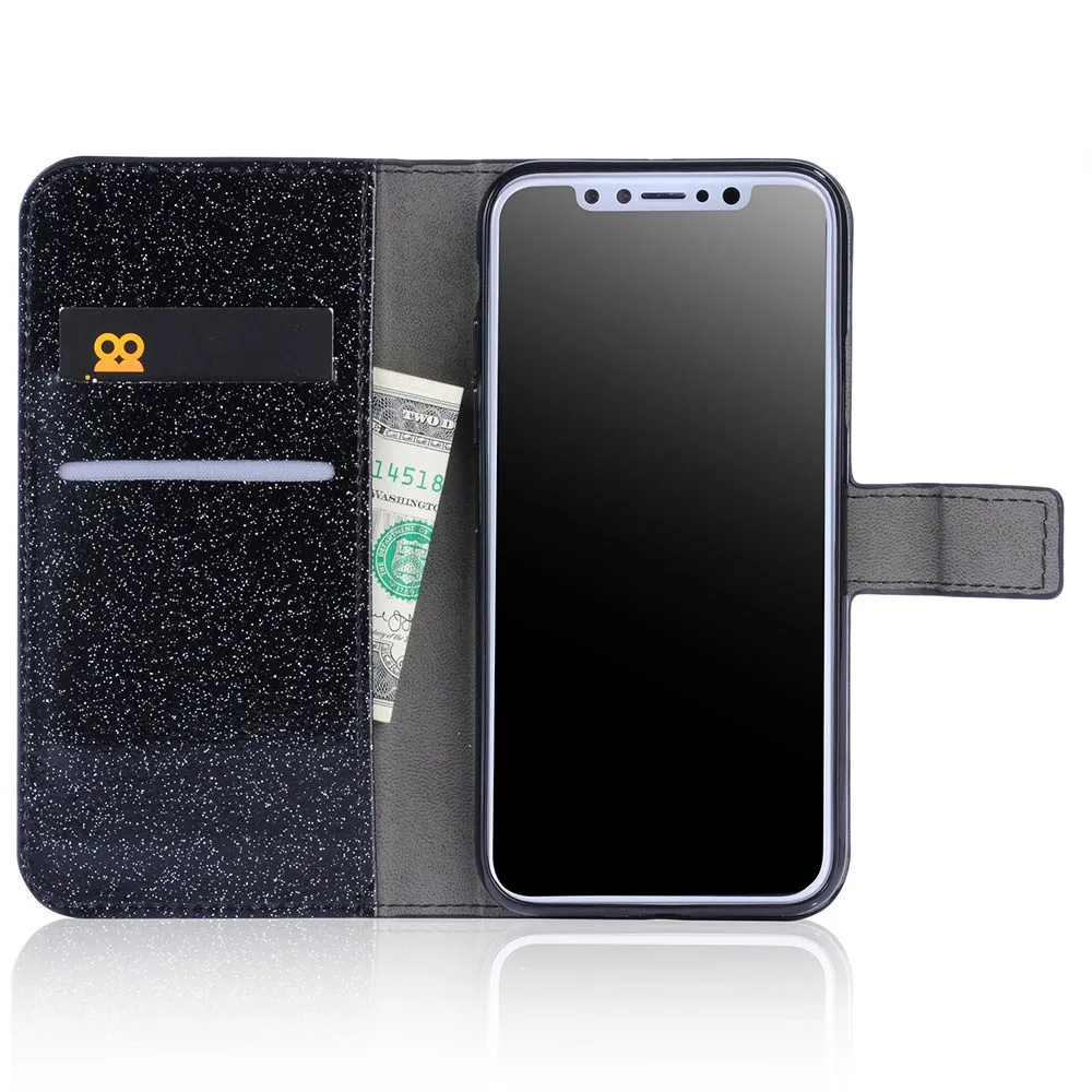 Роскошный кожаный чехол-кошелек для samsung Galaxy A6 A7 A8 A20 A30 A70 A50 Bling Case S7 S8 S10 S10e задняя