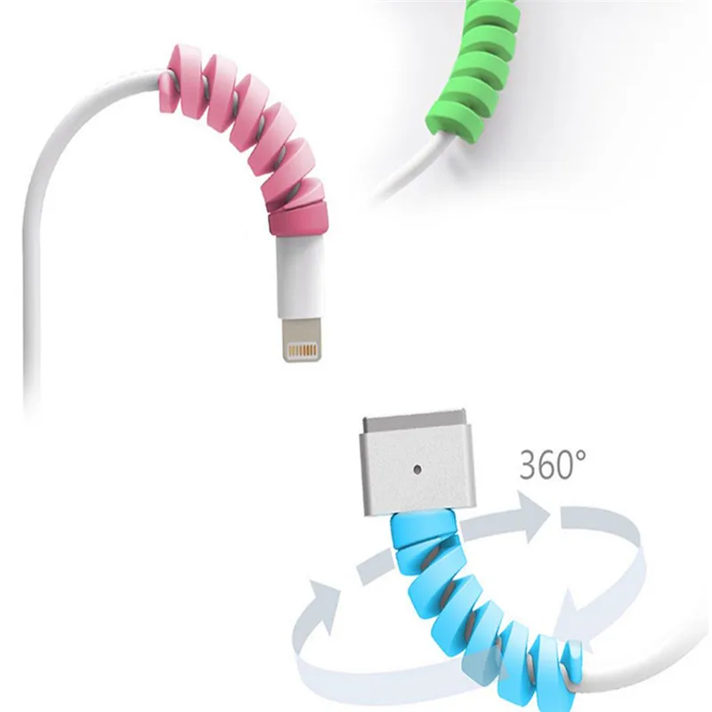 Защитный usb-кабель для мобильного телефона, устройство для сматывания силиконовых спиральных кабелей, устройство для сматывания для iphone, samsung, xiaomi, huawei, кабель