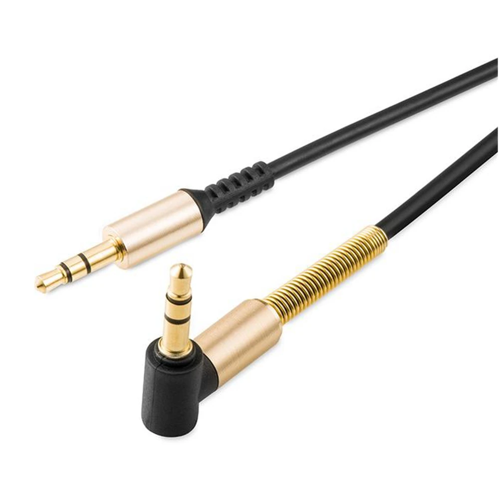 3 5 мм аудио кабель 90 градусов правый угол круглый разъем Aux линия с пружиной для