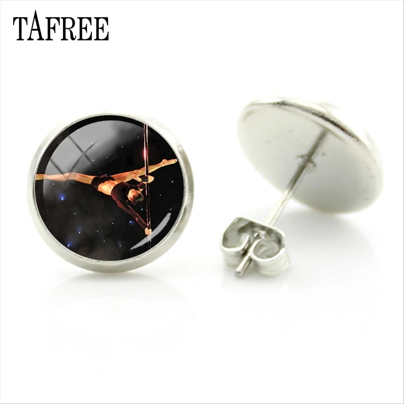 Серьги-гвоздики TAFREE для танца шеста серебряного цвета высококачественные Модные
