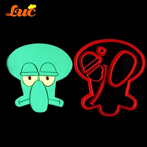 Squidward 2 inch Мультяшный персонаж Губка Боб Квадратные Штаны Патрик звезда формочки для печенья инструменты на заказ 3D печатные формочки для помадки формочки для печенья - Цвет: Squidward 2 inch