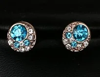 Rose Gold Emmaya,, серьги-гвоздики для женщин, серьги с кристаллами, аксессуары, розовое золото, ювелирное изделие - Окраска металла: Rose Gold