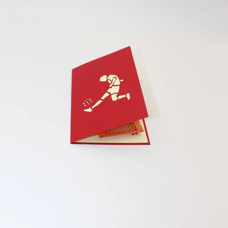 3D ручной работы игры в футбол бумажные приглашения поздравительные карты с