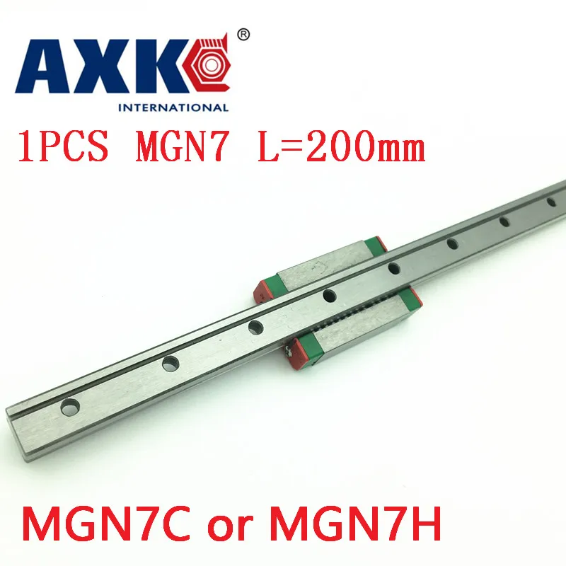 2021 AXK MGN7 вставки для 7 мм линейной направляющей Mgn7 L = 200 мм линейный рельсовый путь + Mgn7c или Mgn7h длинная линейная каретка для ЧПУ X Y Z оси