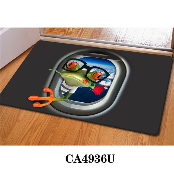 CA4936U HUGSIDEA Забавные 3D креативные Животные Жираф лягушка Печать Пола Ковры резиновые Добро пожаловать входная дверь коврик для гостиной кухни - Цвет: CA4936U
