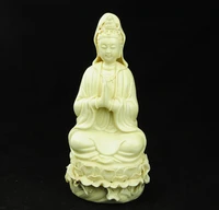 26 cm exquisite chinese dehua white porcelain statue of goddess guanyin bodhisattva