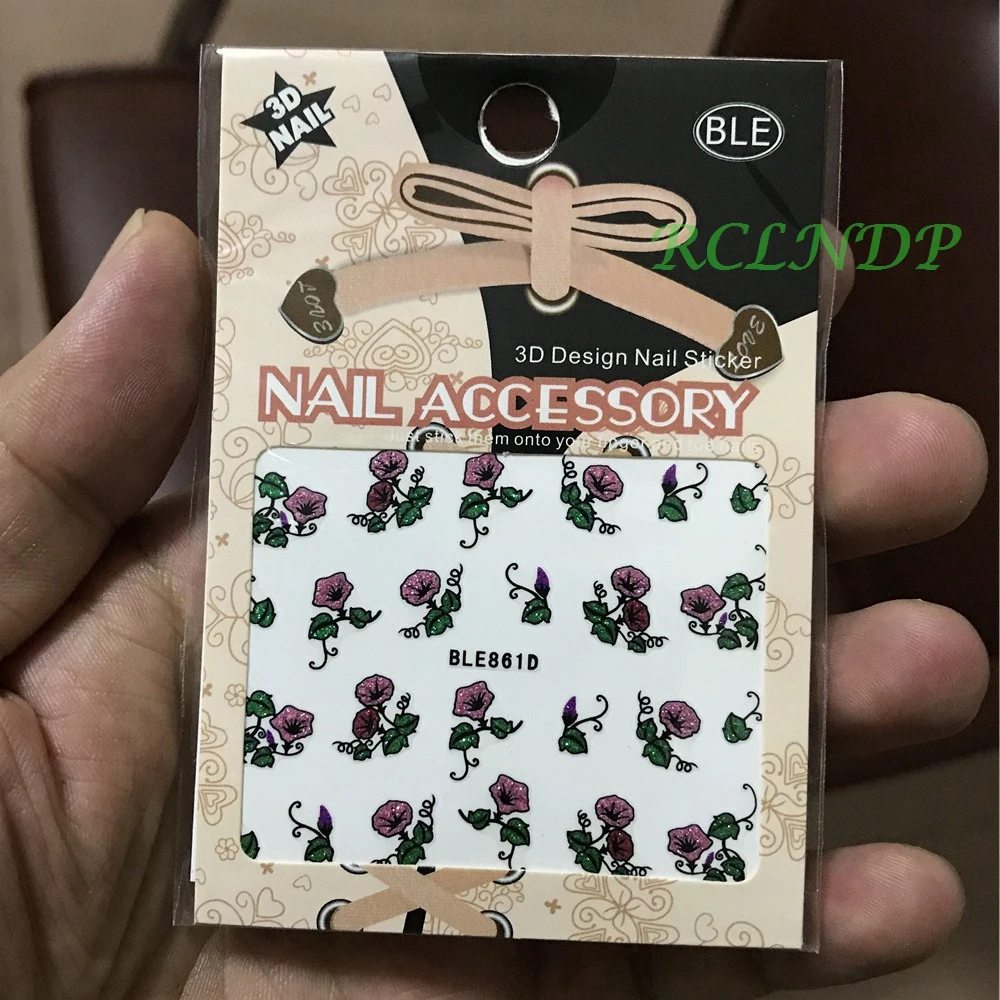 3D наклейки для ногтей все украшения слайдеры Роза труба цветок дизайн маникюрный