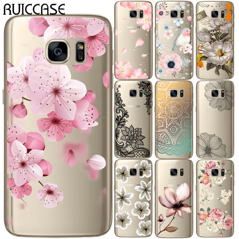 Сексуальная Ретро цветочные мягкий чехол для Coque samsung Galaxy S5 мини S6 S7 край S8 S9 S10