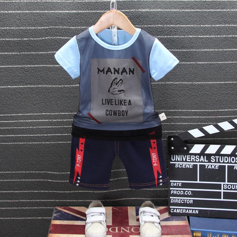 Baby Boys Clothing Sets Summer 2019 Toddler Tops+Shorts Pants Clothes Kids sports suit kids 2pcs clothes outfits |