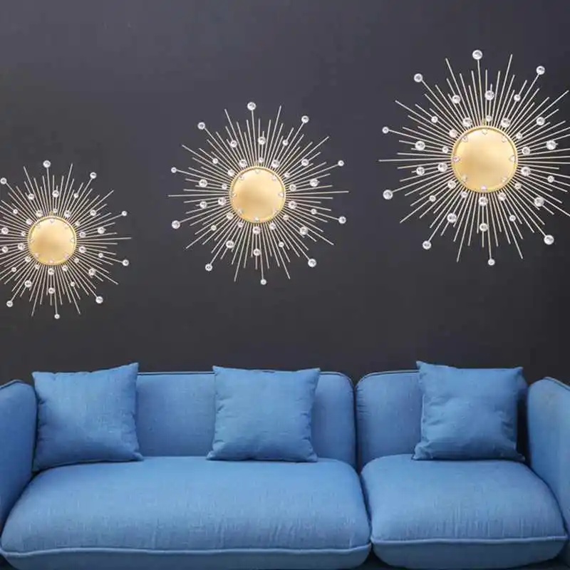 

Wrought Iron Wall Hanging Gold Sunglasses Flower Mural 3D Livingroom Wall Flower Crafts Home Decoration Accessories R1339