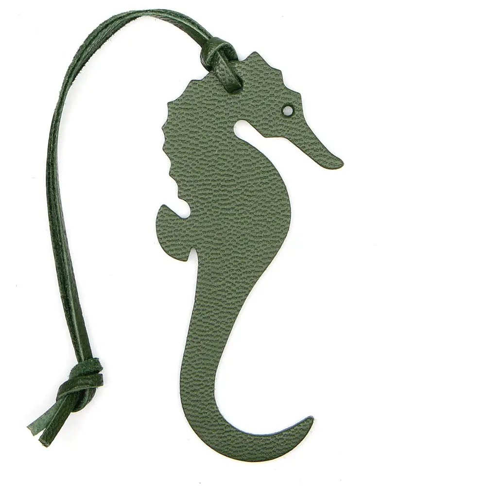 SEAHORSE DARK GREEN Известный бренд ручной работы из натуральной кожи олень брелок в виде жирафа кулон брелок для женщин сумка Шарм аксессуары - Цвет: SEAHORSE DARK GREEN