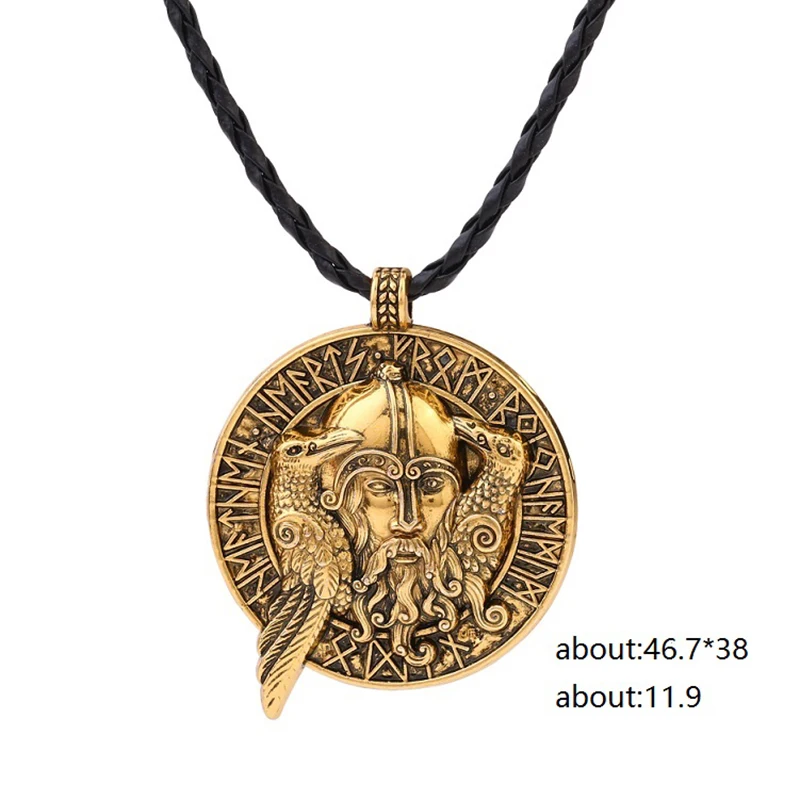 Teamer Новое поступление Odin's Huginn and Muninn Crow Valhalla Runic ожерелье с кулоном викинга мужские Wicca амулеты ювелирные изделия