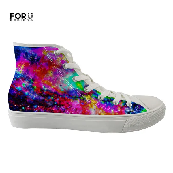 FORUDESIGNS/высокие женские парусиновые кроссовки; повседневная женская обувь на плоской подошве с высоким берцем из вулканизированной кожи; женская обувь на шнуровке; zapatos - Цвет: H10062Z40
