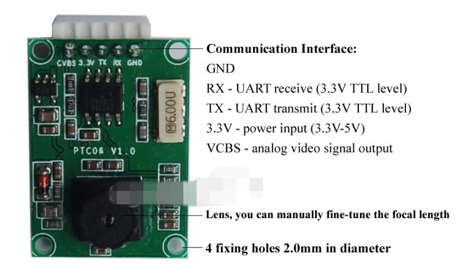 CMOS 1/4inch Camera Module TTL/UART Jpeg/CVBS For AVR STM32 Compatible | Электроника