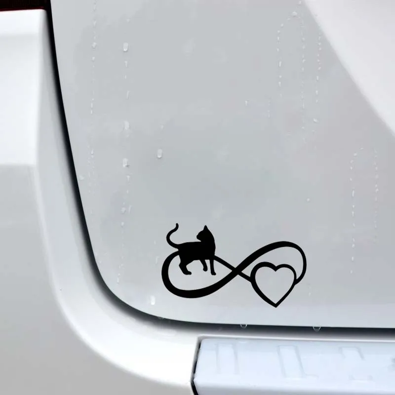 YJZT 13 2 см * 7 8 Виниловая наклейка с надписью I Love My Cat Heart Paw автомобильная черный