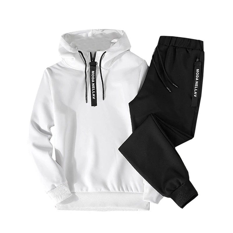 

Spring 2019 new Men Tracksuit Two Piece Sets Pullover Sweatshirts + Pants Sportwear Male Suit Sweatshirts large size M-5XL