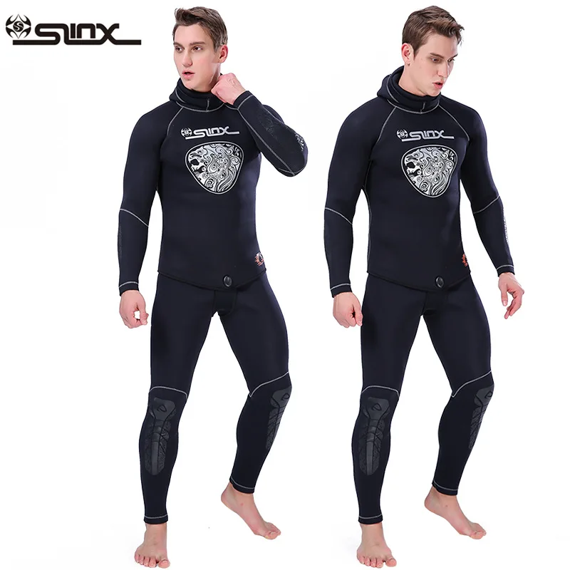 

SLINX 5MM Two-piece Diving Suit Long Sleeve Warmth Hooded Wetsuit Winter Scuba Dive Equipment Spearfishing Surfing Divingde
