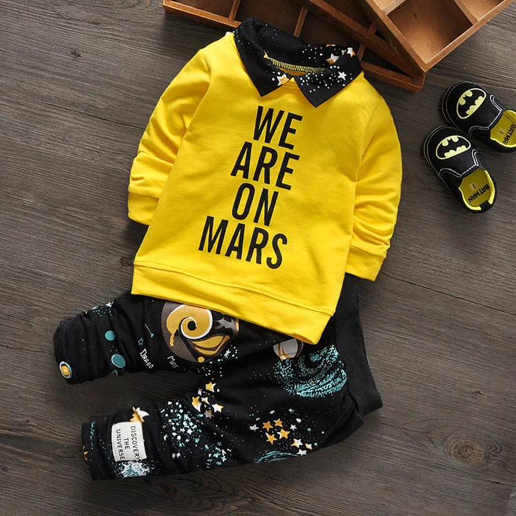 Модный спортивный костюм для маленьких мальчиков повседневный комплект из 2