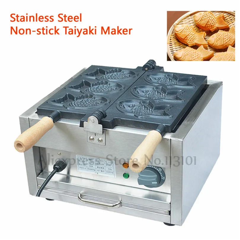 Машина для выпечки вафель Taiyaki в японском стиле форме рыбы 3 антипригарных формы