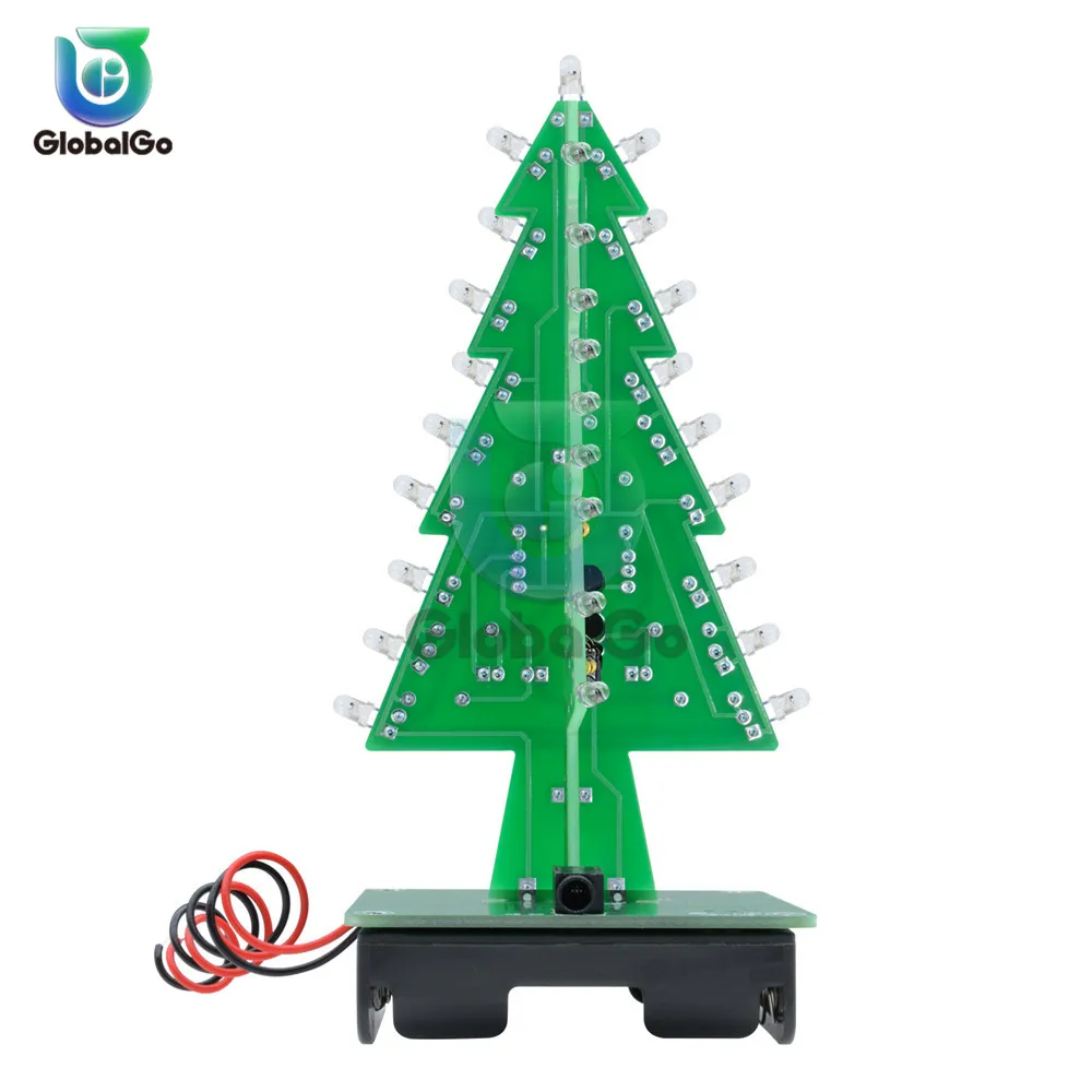 7 Seven Color Flash Christmas Tree Parts Kit Diy LED 3D Christmas Tree Circuit Board Module With Led Lights Self-locking Switch