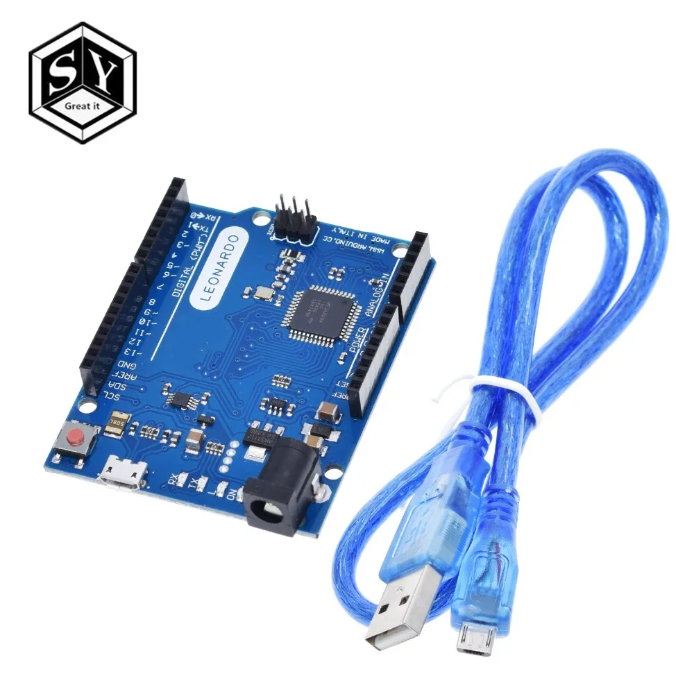 Great IT Leonardo R3 микроконтроллер Atmega32u4 макетная плата с usb-кабелем, совместимый для Arduino DIY стартовый комплект
