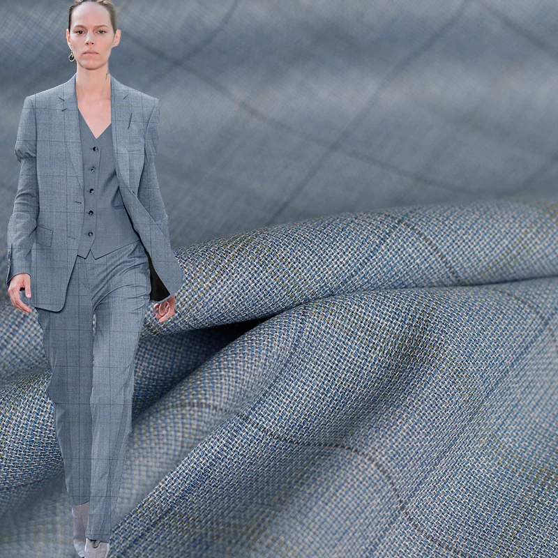 Pearlsilk светильник-голубая ткань классическая клетчатая пряжа окрашенная